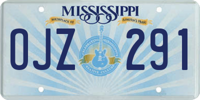 MS license plate OJZ291