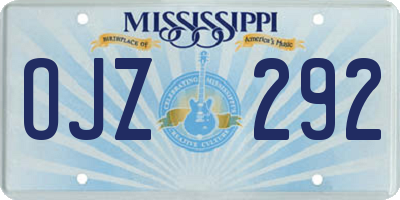 MS license plate OJZ292