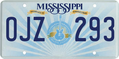 MS license plate OJZ293