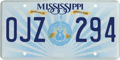 MS license plate OJZ294