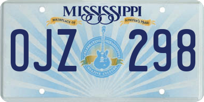 MS license plate OJZ298