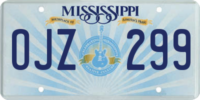 MS license plate OJZ299