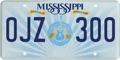 MS license plate OJZ300