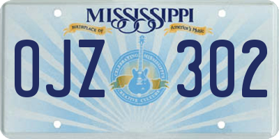 MS license plate OJZ302