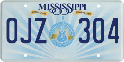 MS license plate OJZ304