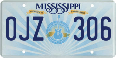 MS license plate OJZ306