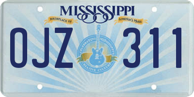 MS license plate OJZ311
