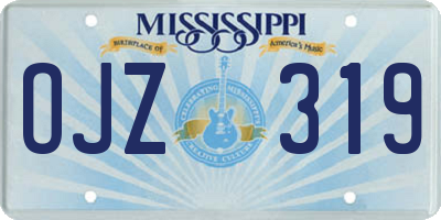 MS license plate OJZ319