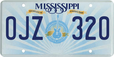 MS license plate OJZ320