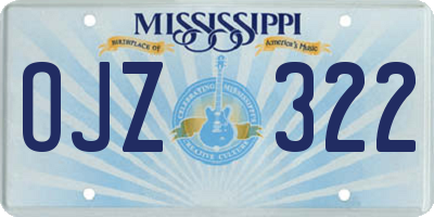 MS license plate OJZ322