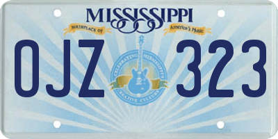 MS license plate OJZ323