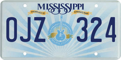 MS license plate OJZ324