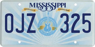 MS license plate OJZ325