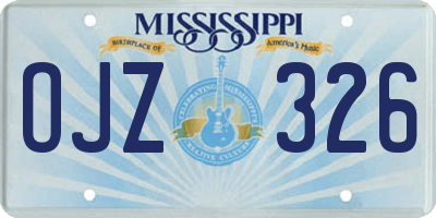 MS license plate OJZ326