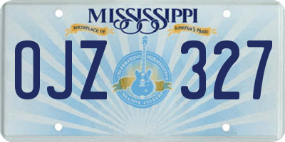 MS license plate OJZ327