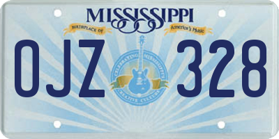 MS license plate OJZ328