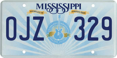 MS license plate OJZ329