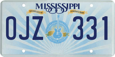 MS license plate OJZ331