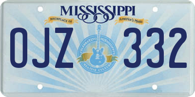MS license plate OJZ332