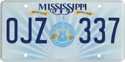 MS license plate OJZ337