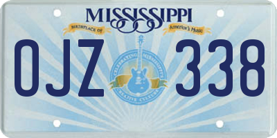 MS license plate OJZ338