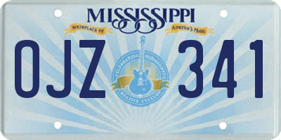 MS license plate OJZ341