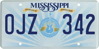 MS license plate OJZ342