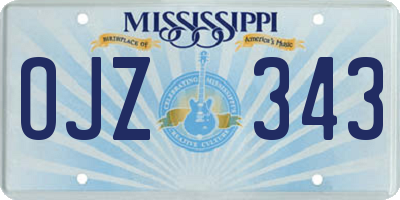 MS license plate OJZ343