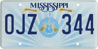MS license plate OJZ344