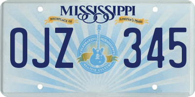 MS license plate OJZ345