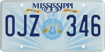 MS license plate OJZ346