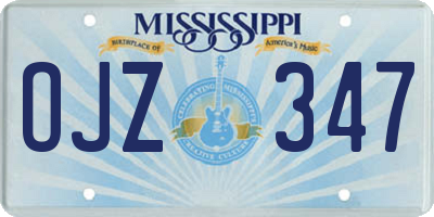 MS license plate OJZ347