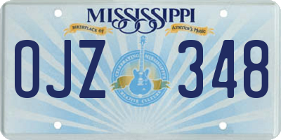 MS license plate OJZ348