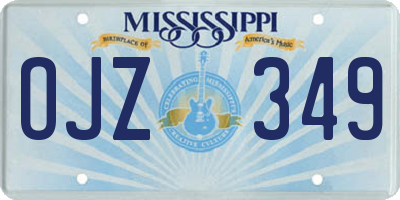 MS license plate OJZ349
