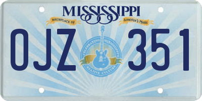 MS license plate OJZ351