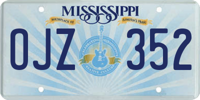 MS license plate OJZ352