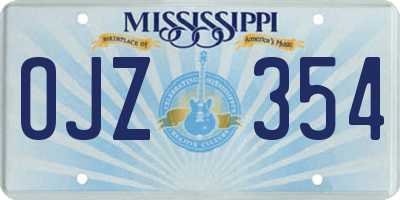 MS license plate OJZ354