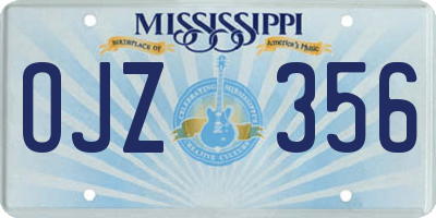 MS license plate OJZ356