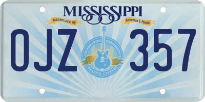 MS license plate OJZ357
