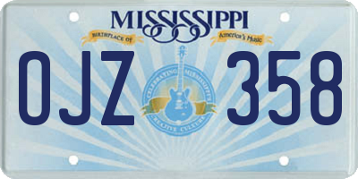 MS license plate OJZ358