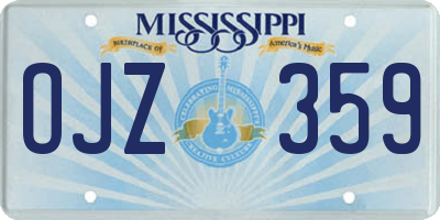 MS license plate OJZ359