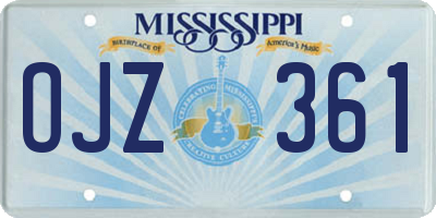 MS license plate OJZ361