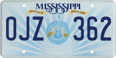 MS license plate OJZ362