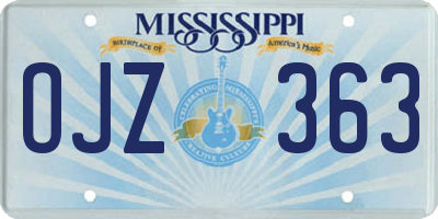 MS license plate OJZ363
