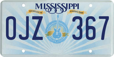 MS license plate OJZ367