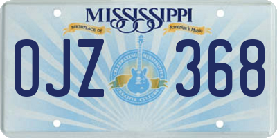 MS license plate OJZ368