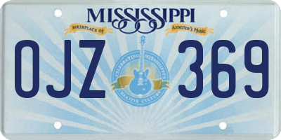 MS license plate OJZ369