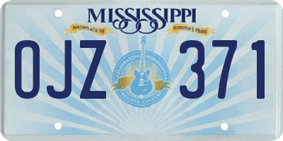 MS license plate OJZ371