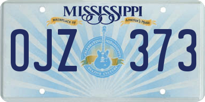 MS license plate OJZ373