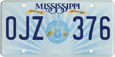 MS license plate OJZ376